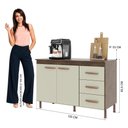 Ver imagem 4 de Balcão Modulado para Cozinha com Tampo Fidelitá Lisboa 120cm 2 Portas 3 Gavetas Noce/off-white