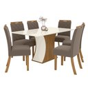 Ver imagem 4 de Conjunto Sala de Jantar Tampo MDF Canto Reto 160 Cm 06 Cadeiras Arian Casa 812