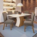Ver imagem 1 de Conjunto Sala de Jantar Tampo MDF Canto Reto 160 Cm 06 Cadeiras Arian Casa 812
