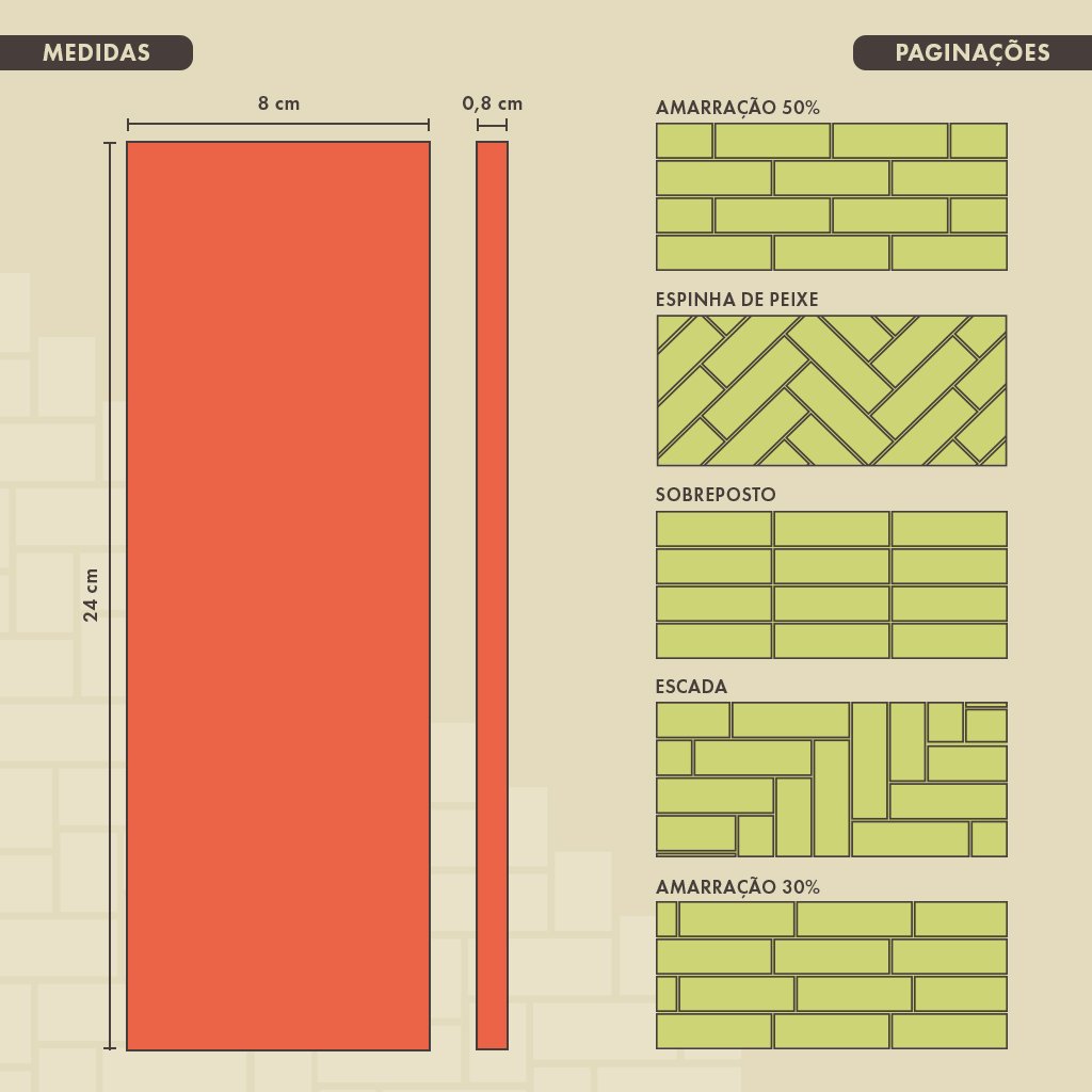 Revestimento Tijolinho Brick de Concreto - Fendi Mineral M² - 4