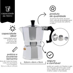 Cafeteira Italiana 3 Xícaras - Mimo Style - 2