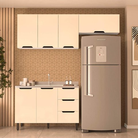 Armário de Cozinha Modulada Completa 3 Peças 200cm sem Tampo 250051 Meena Politorno Móveis