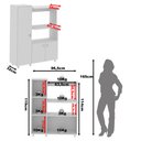 Ver imagem 4 de Balcão Multiuso para Forno e Micro-ondas com 3 Portas Multimóveis Cr20341 Branco