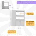 Ver imagem 3 de Balcão Multiuso para Forno e Micro-ondas com 3 Portas Multimóveis Cr20341 Branco