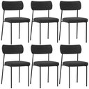 Ver imagem 1 de Kit 06 Cadeiras Estofadas para Sala de Jantar Melina L02 Bouclê Preto - Lyam Decor
