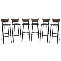 Kit 6 Banquetas para Cozinha Banco Alto Junco Argila Balcão Ilha Bancada Bares Piscina Área Gourmet - 1