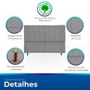 Ver imagem 3 de Cabeceira Estofada Moderna e Elegante para Cama de Casal 140 Eros Suede