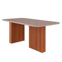 Ver imagem 4 de Sala de Jantar Mesa Ester 1,80 com 6 Cadeiras Clarice Wood Cinamomo/off/mad/linho Grafite Cimol Mesa