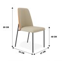 Ver imagem 3 de Cadeira Sala de Jantar Lior Estofada Base Preta Linho Bege Couríssimo Whisky - Desk Design