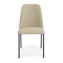 Ver imagem 4 de Cadeira Sala de Jantar Lior Estofada Base Preta Linho Bege Couríssimo Whisky - Desk Design
