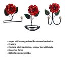 Ver imagem 2 de Kit 3 Peças para Banheiro com Flores em Ferro:vermelho