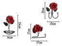 Ver imagem 3 de Kit 3 Peças para Banheiro com Flores em Ferro:vermelho