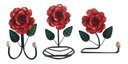 Ver imagem 1 de Kit 3 Peças para Banheiro com Flores em Ferro:vermelho