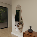 Ver imagem 1 de Espelho Orgânico 115cm X 60cm E15 Moldura Couro Caramelo Luxo Lançamento Quarto