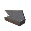 Ver imagem 2 de Base Box Baú Solteirão Luxo Blindado AColchoes Suede Marrom 41x96x203