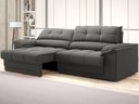 Ver imagem 1 de Sofá com Carregador Usb e Molas no Assento Retrátil Reclinável Mimo 2,00m Velosuede Cinza - Netsofas