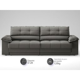 Sofá com Carregador Usb e Molas no Assento Retrátil Reclinável Mimo 2,00m Velosuede Cinza - Netsofas - 3