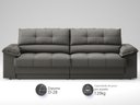 Ver imagem 3 de Sofá com Carregador Usb e Molas no Assento Retrátil Reclinável Mimo 2,00m Velosuede Cinza - Netsofas