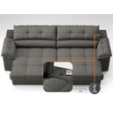 Ver imagem 6 de Sofá com Carregador Usb e Molas no Assento Retrátil Reclinável Mimo 2,00m Velosuede Cinza - Netsofas