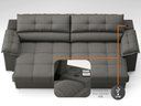 Ver imagem 6 de Sofá com Carregador Usb e Molas no Assento Retrátil Reclinável Mimo 2,00m Velosuede Cinza - Netsofas