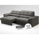 Ver imagem 5 de Sofá com Carregador Usb e Molas no Assento Retrátil Reclinável Mimo 2,00m Velosuede Cinza - Netsofas