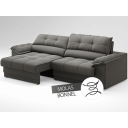 Sofá com Carregador Usb e Molas no Assento Retrátil Reclinável Mimo 2,00m Velosuede Cinza - Netsofas - 5