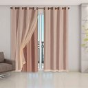 Ver imagem 1 de Cortina Blackout Pvc com Tecido Voil 2,80 M X 2,80 M 100% Poliéster - Avelã