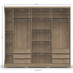 Guarda-Roupa Casal com Espelho 3 Portas de Correr F542 Kappesberg - 3 Guarda-Roupa Casal com Espelho 3 Portas de Correr F542 Kappesberg - 3