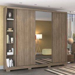 Guarda-Roupa Casal com Espelho 3 Portas de Correr F542 Kappesberg - 1 Guarda-Roupa Casal com Espelho 3 Portas de Correr F542 Kappesberg - 1