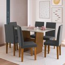 Ver imagem 1 de Conjunto Mesa de Jantar 137cm com 6 Cadeiras Multimóveis Cr50211 Freijó/off White/grafite