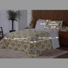 Kit Edredom 3 Peças Jardins Queen Micropercal com Jogo de Cama Branco Casa Dona - 4