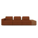 Ver imagem 4 de Sofá Ilha com Encosto e Almofadas Móveis Olimpo 335cm Modulado Linho/pu Terracota/caramelo G45 - Gra