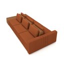 Ver imagem 5 de Sofá Ilha com Encosto e Almofadas Móveis Olimpo 335cm Modulado Linho/pu Terracota/caramelo G45 - Gra