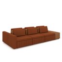 Ver imagem 2 de Sofá Ilha com Encosto e Almofadas Móveis Olimpo 335cm Modulado Linho/pu Terracota/caramelo G45 - Gra