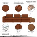 Ver imagem 3 de Sofá Ilha com Encosto e Almofadas Móveis Olimpo 335cm Modulado Linho/pu Terracota/caramelo G45 - Gra