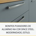 Ver imagem 2 de Cozinha 7 Portas 2 Gavetas Nobreza 100 MDF 210cm Carvalho Titanio Nesher Móveis