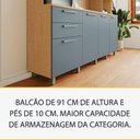 Ver mais imagens de Cozinha 7 Portas 2 Gavetas Nobreza 100 MDF 210cm Carvalho Titanio Nesher Móveis