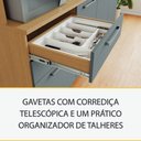 Ver imagem 4 de Cozinha 7 Portas 2 Gavetas Nobreza 100 MDF 210cm Carvalho Titanio Nesher Móveis