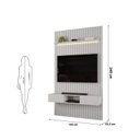 Ver imagem 4 de Painel para Tv até 60 Polegadas 240cmx143cm Ripado com Nicho e LED Trento