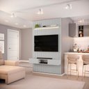 Ver imagem 2 de Painel para Tv até 60 Polegadas 240cmx143cm Ripado com Nicho e LED Trento