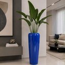 Ver imagem 2 de Vaso Decorativo Fibra de Vidro Florida P 65cm Azul Marinho Lindo Vaso