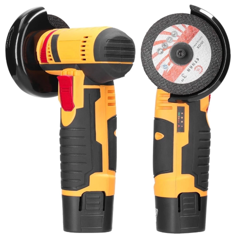Lixadeira Esmerilhadeira Portátil Recarregável sem Fio 2 Baterias 12v Cor Amarelo