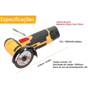 Ver imagem 5 de Lixadeira Esmerilhadeira Portátil Recarregável sem Fio 2 Baterias 12v Cor Amarelo