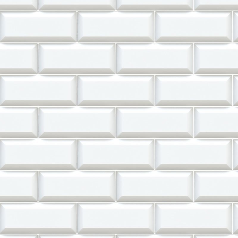 Papel de Parede Adesivo Tijolinho Azulejo Branco Rolo 12m - 3