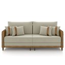 Ver imagem 5 de Sofá 3 Lugares Living 232cm Zoe K04 Veludo Bege/marrom - Mpozenato