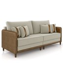 Ver imagem 1 de Sofá 3 Lugares Living 232cm Zoe K04 Veludo Bege/marrom - Mpozenato