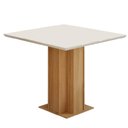 Ver imagem 2 de Mesa de Jantar Quadrada Cimol Sophia c/Tampo de Vidro Nature/Off White 4 Lugares Moderna