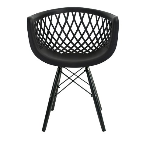 Kit 4 Cadeiras Web Dsw em Polipropileno Preto para Sala de Jantar e Cozinha
