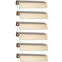 Ver imagem 1 de Kit 6 Puxadores Alça Sobrepor Dourado 128mm Armários Gavetas Torralba Pv22 Móveis