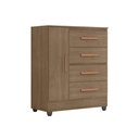 Ver imagem 2 de Guarda Roupa Casal 6 Portas e Cômoda 4 Gavetas 01 Porta Lite Carvalho Oak – Móveis Leão